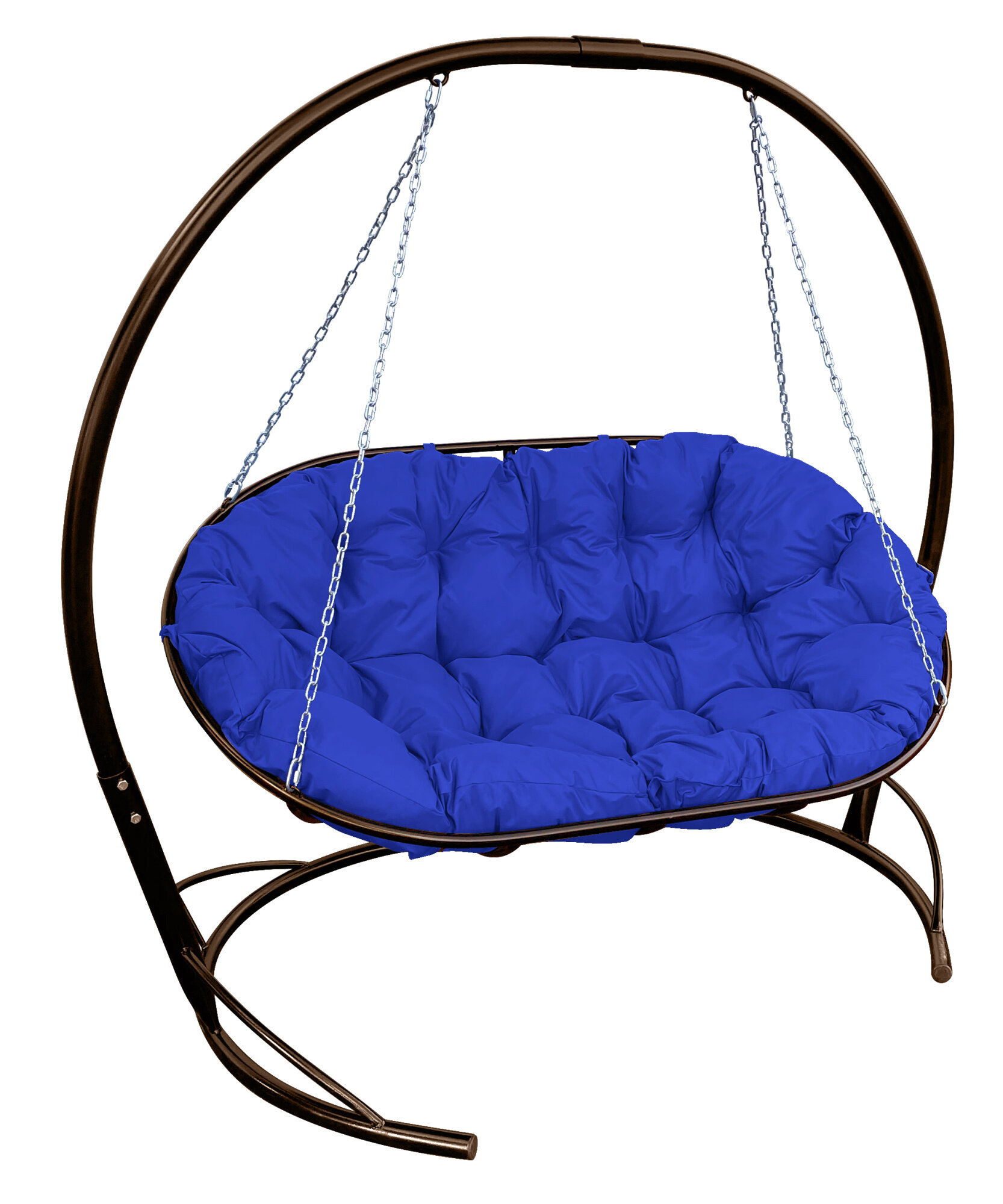 Подвесной диван M-group мамасан коричневый каркас синяя подушка
