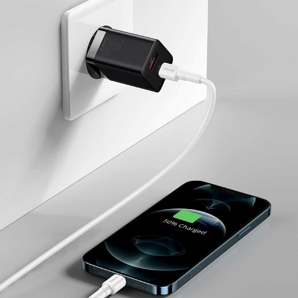 Сетевой адаптер Baseus Super Si Pro 30W Чёрный CCSUPP-E01 — фото 1