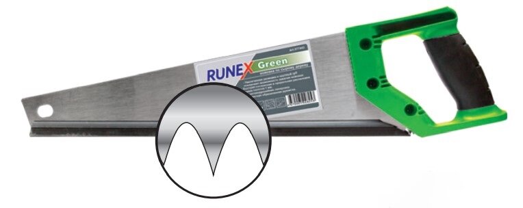 ножовка по дереву 500мм 2к-рукоятка runex green 577442 - фото №14