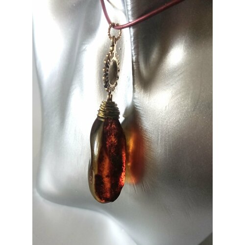 Подвеска Lana Tugan Балтийский янтарь, янтарь, коричневый миниатюрный янтарный кулон в серебре