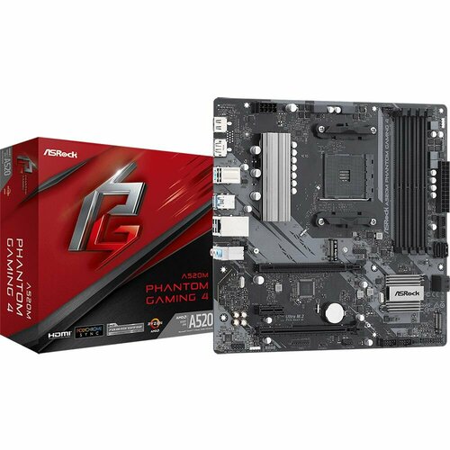 Материнская плата ASRock [A520M PHANTOM GAMING 4||oem] материнская плата asrock a520m phantom gaming 4 retail