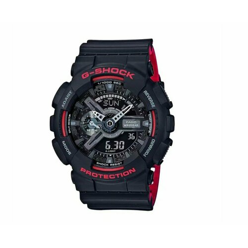 Наручные часы CASIO GA-110HR-1A, черный, красный наручные часы casio g shock ga 100skc 1a
