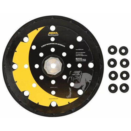 Шлифовальная подошва Mirka 225мм для LEROS жесткая липучка 8 винтов 15193₽