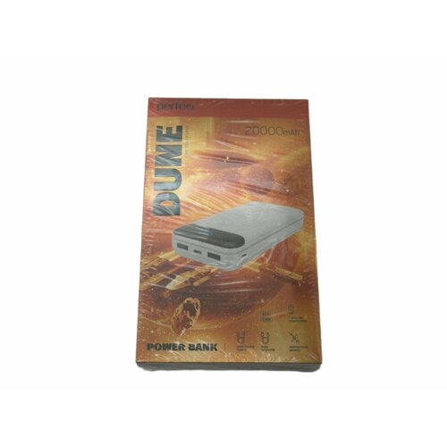 Внешний аккумулятор Power Bank 20000mAh Perfeo Dune LED дисплейIn Type-CMicro usbOut Type-C 1690₽