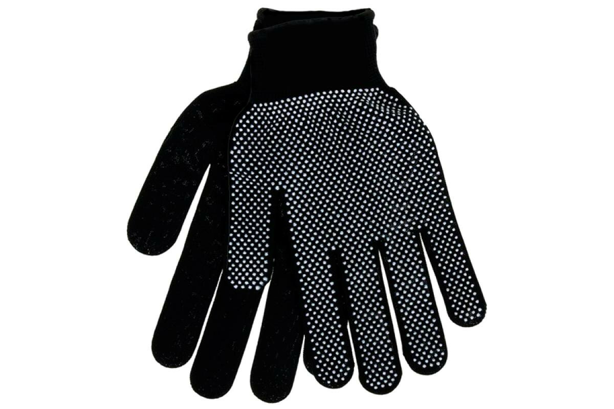 Износостойкие многоразовые перчатки черные хозяйственные рабочие удобные хлопчатобумажные перчатки 10 шт