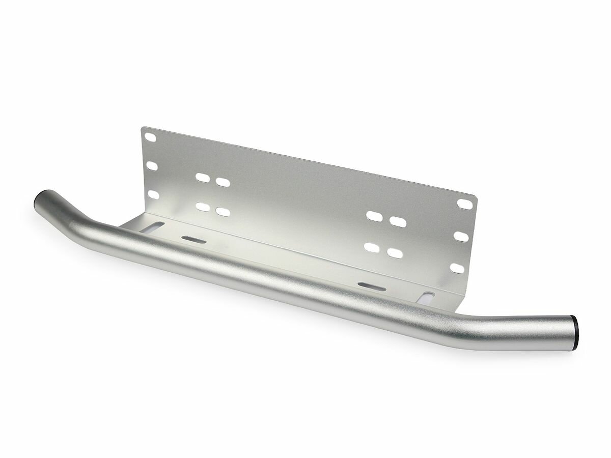 Рамка номерного знака автомобиля с Кронштейном с подножкой ЭКО серая