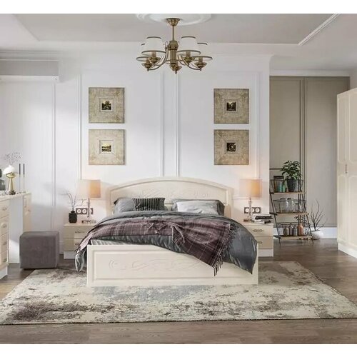 Кровать двуспальная 16М Венеция КР-160 с Матрасом Divano Basic независимые пружины НПБ 35710₽