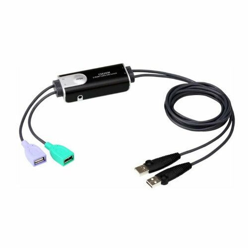 Aten 2-Port USB Boundless Cable KM Switch CS62KM-AT black php ввод и вывод