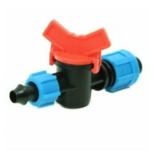 Кран стартовый с поджимом для капельной ленты 16 мм х 12 мм 1 шт 418₽