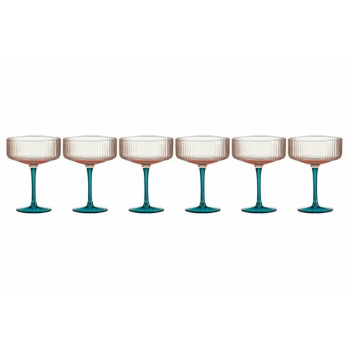 Набор бокалов для коктейля Modern Classic розовый-зелёный 025 л 6 шт Pozzi Milano 1876 8322₽