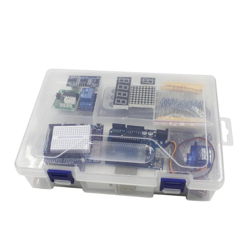 Полный стартовый набор Elegoo UNO Project, Nano для Arduino UNO Mega 2560 с учебным пособием, источник питания, шаговый электродвигатель — фото 1