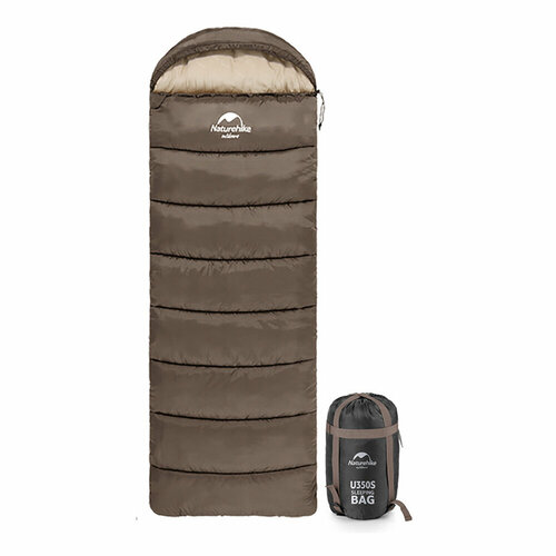 Спальный мешок Naturehike NH20MSD07 U Series U350S brown молния слева 6927595764312L 5856₽