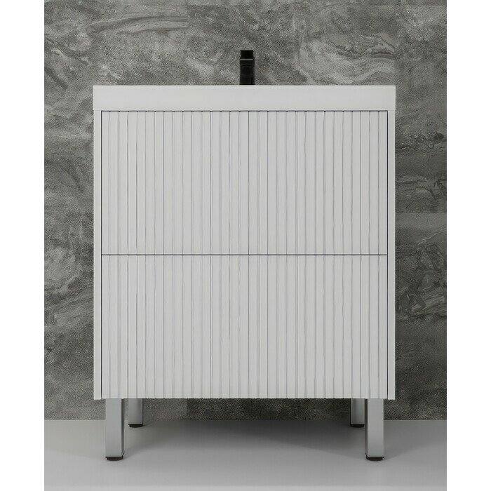 фото Тумба под раковину Style line Стокгольм 70х45 белый рифленый софт (4650134473469)