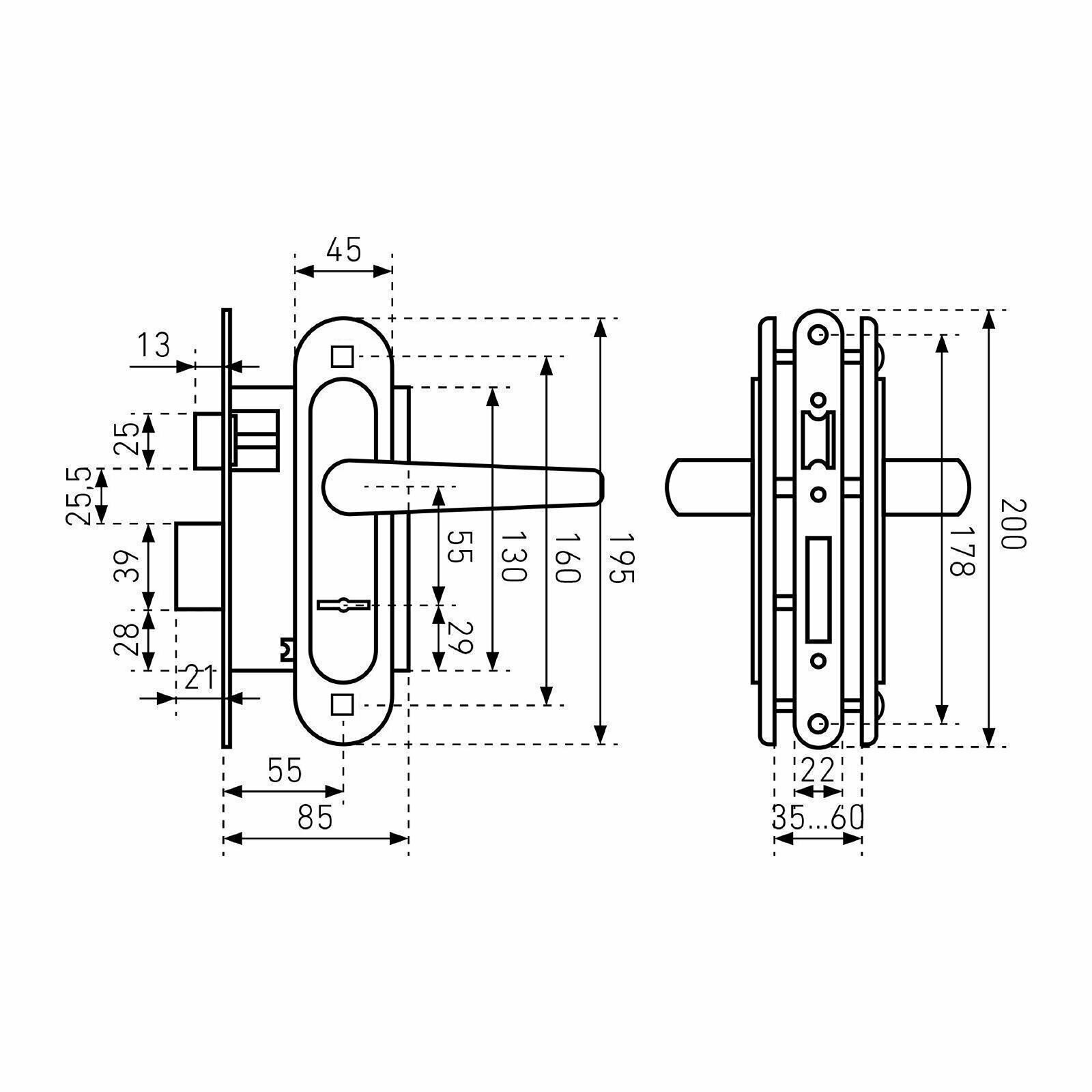 Врезной замок Птимаш ЗВ9-4.03, медь, 1 замок, сувальдный механизм, 3 ключа — фото 1
