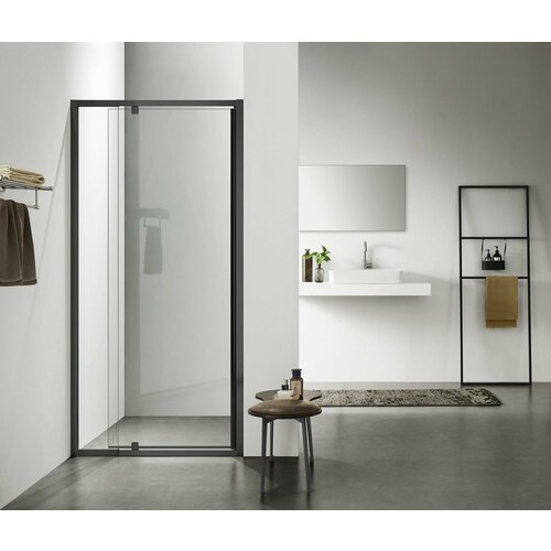 Душевое ограждение SANTREK AQUA Time - DF-DP-1000-C-Matt Black 10001950 Прямое стекло Прозр 6 мм профиль Черный 26761₽