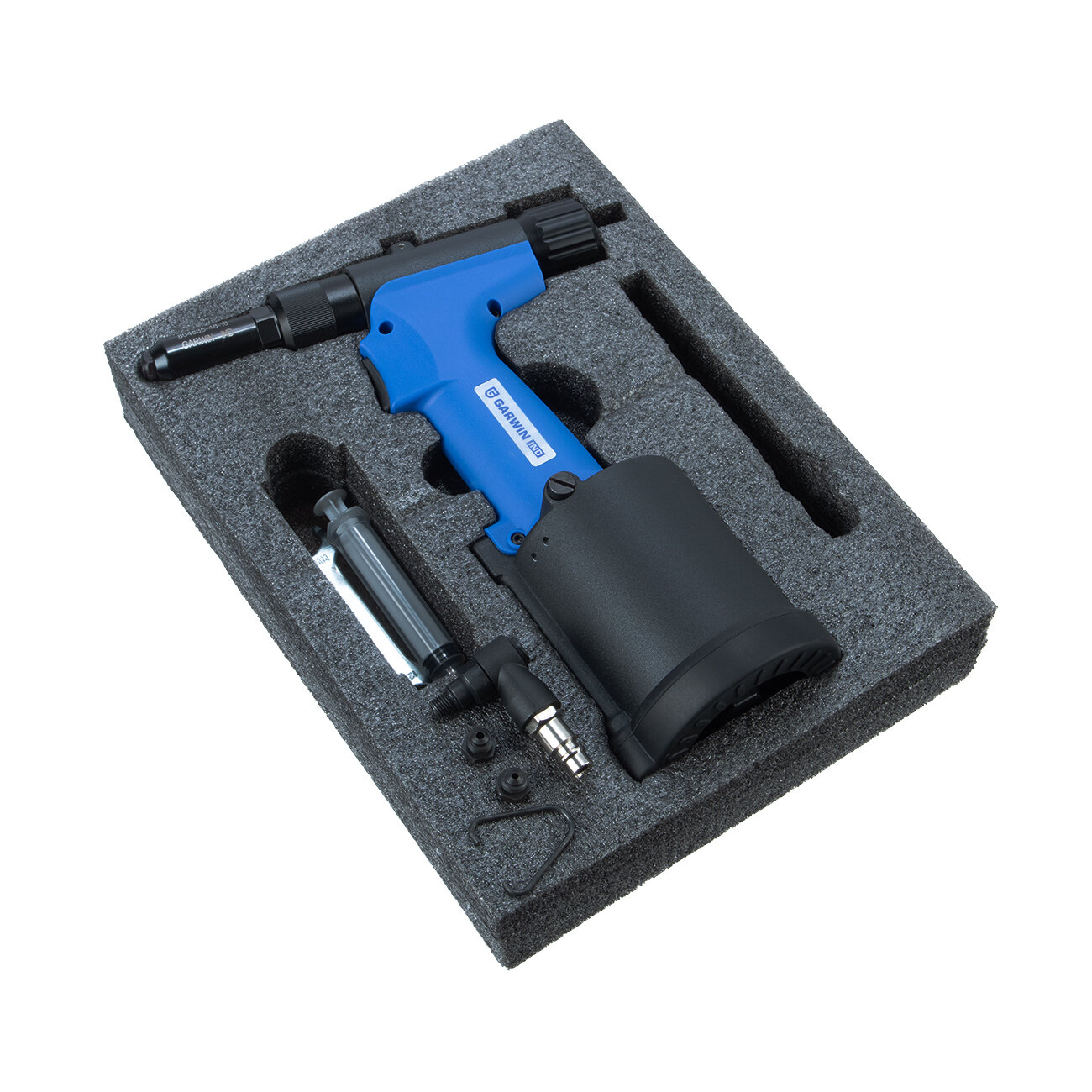 Изображение GARWIN INDUSTRIAL 804535-48-18 Пистолет заклепочный пневмогидравлический вытяжной; до 4,8 мм сталь; 9400Н; ход 18 мм, без накопителя