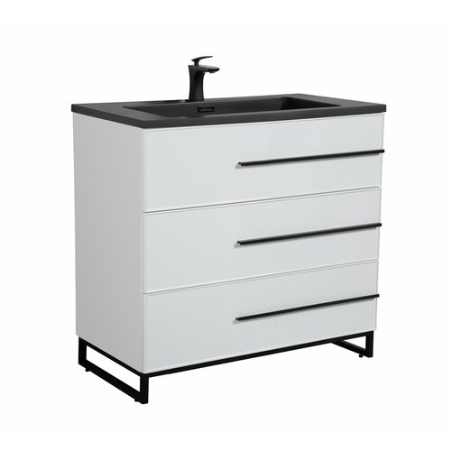 Тумба с раковиной PARLY Spa Bella-T75 напольная, белый глянцевый