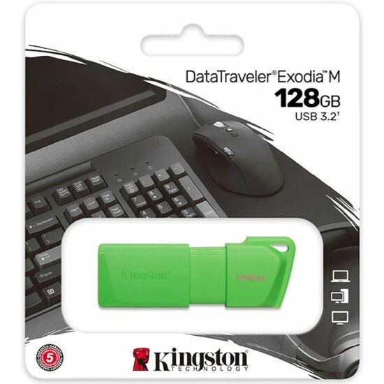 USB флешка Kingston 128Gb DataTraveler Exodia M USB 3.2 Gen 1 green