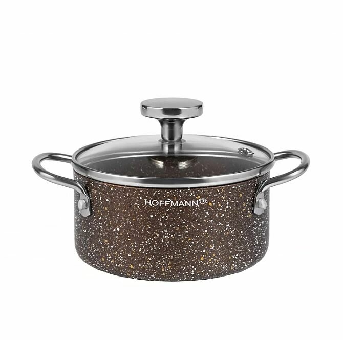 Кастрюля алюминий НМ 7765 коричневая 800мл HOFFMANN