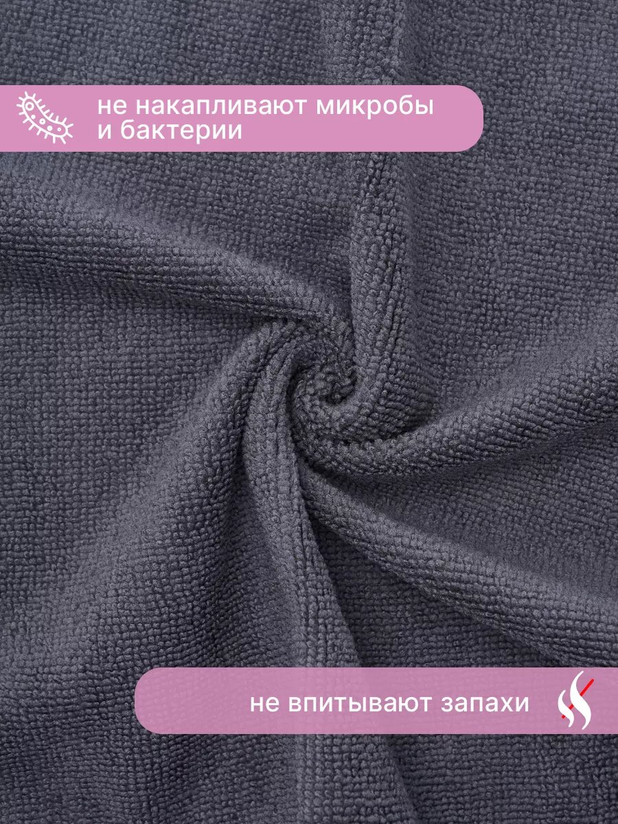 Тряпки для уборки из микрофибры 30*30 см 10 штук — фото 1