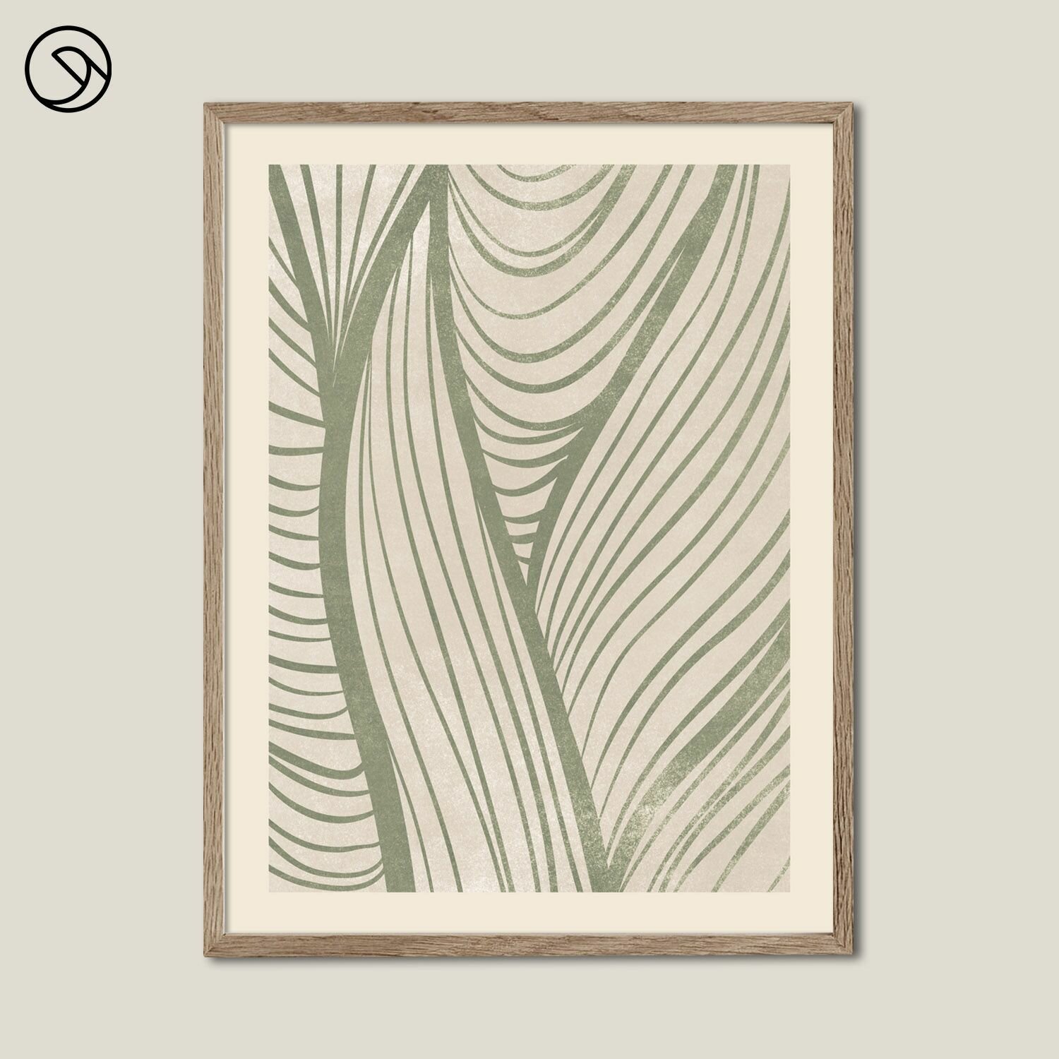 Постер для интерьера Postermarkt, Зеленые Линии #2, 50х70 см