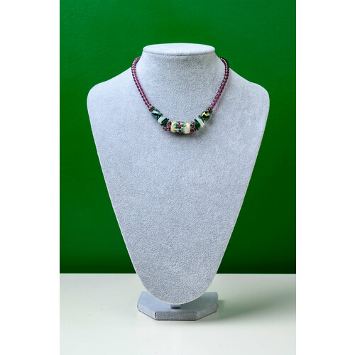 Бусы Bohemia Style, хрусталь, зеленый, белый