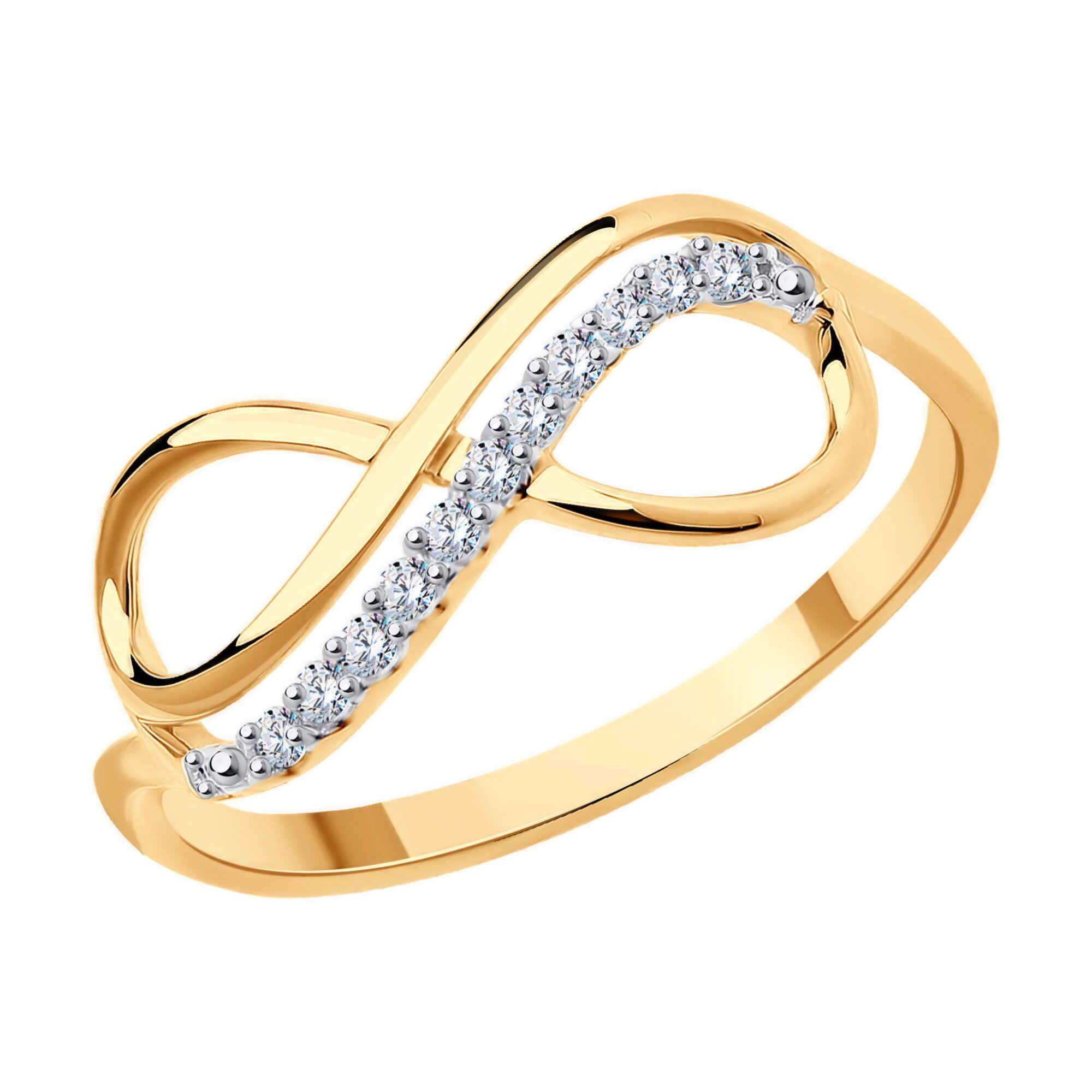 Кольцо дорожка Diamant online, красное золото, 585 проба, фианит