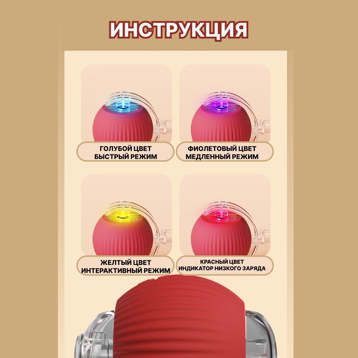 Интерактивная игрушка для кошек "Умный мяч" — фото 1