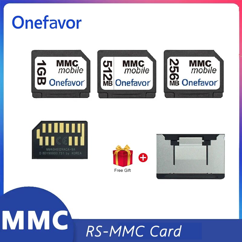 Двухрядная карта памяти Onefavor RS MMC, 13 контактов, 128 Мб, 256 Мб, 512 МБ, 1 ГБ, 2 Гб, 512 MB