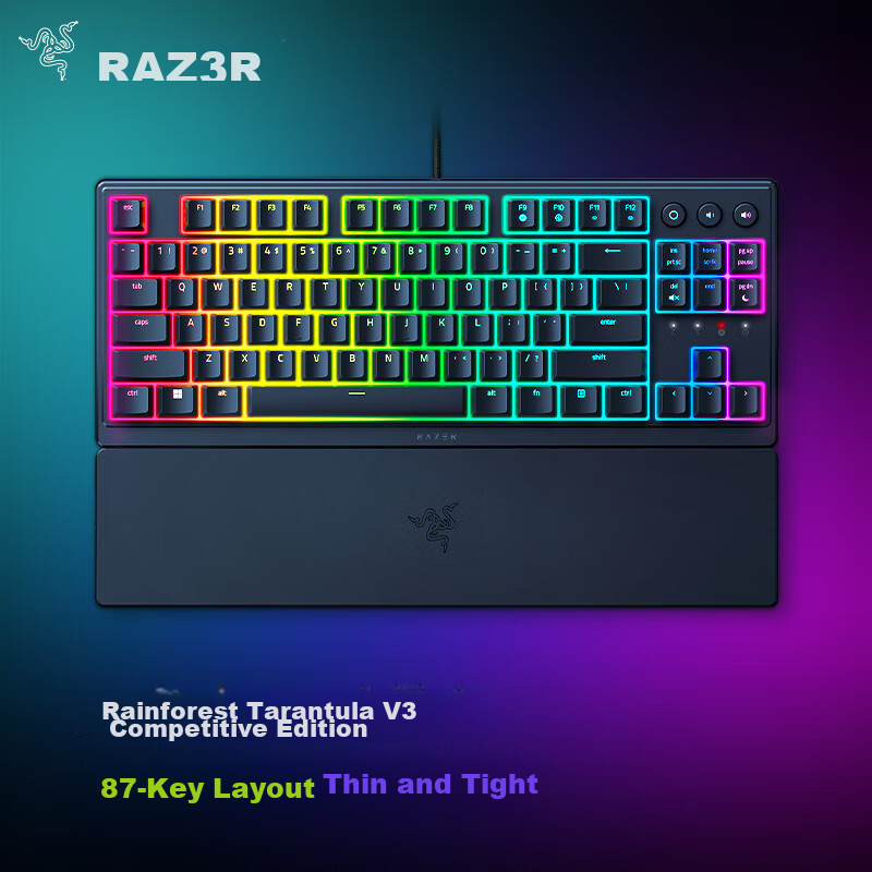 Механическая игровая клавиатура Razer V3 Pro Tournament Edition Chroma, черная, 87 клавиш, с подставкой, RGB
