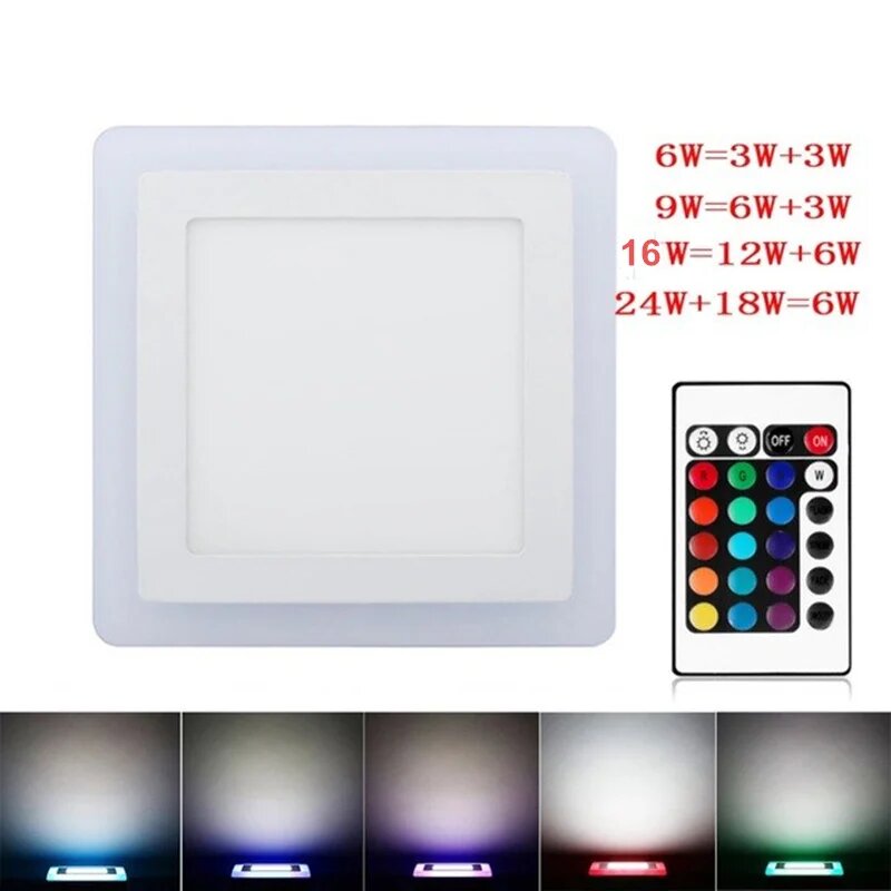 Heevye RGB двухуровневый потолочный светильник 6Вт/9Вт/16Вт/24Вт, 24W, RGB Cold White