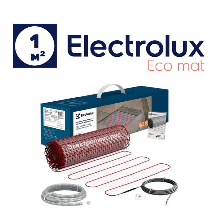 Теплый пол электрический под плитку Electrolux Eco Mat EEM 2-150-1 нагревательный мат 1 м2