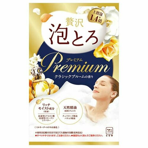 COW Премиальная парфюмированная пенящаяся соль для ванны с коллагеном и гиалуроновой кислотой Величественный букет (1 пакет 40 г)