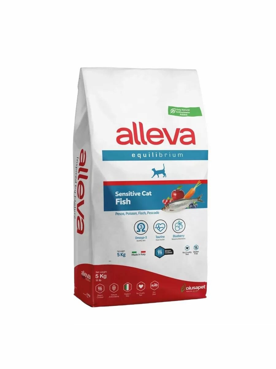Alleva Equilibrium Sensitive Fish Adult Cat сухой корм для взрослых кошек с рыбой - 5 кг