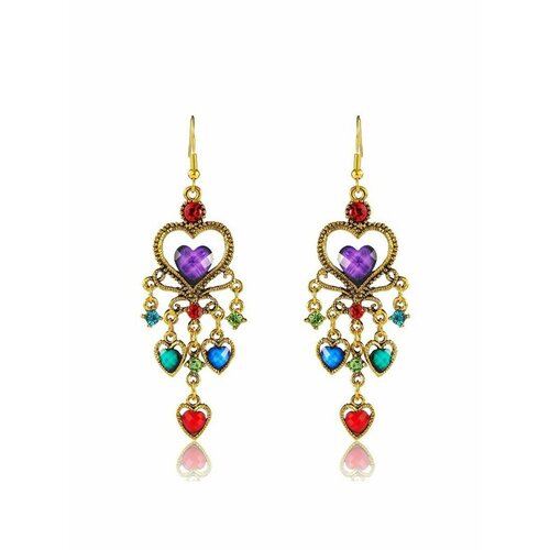 фото Серьги be self true, зеленый, синий, красный, золотой, фиолетовый