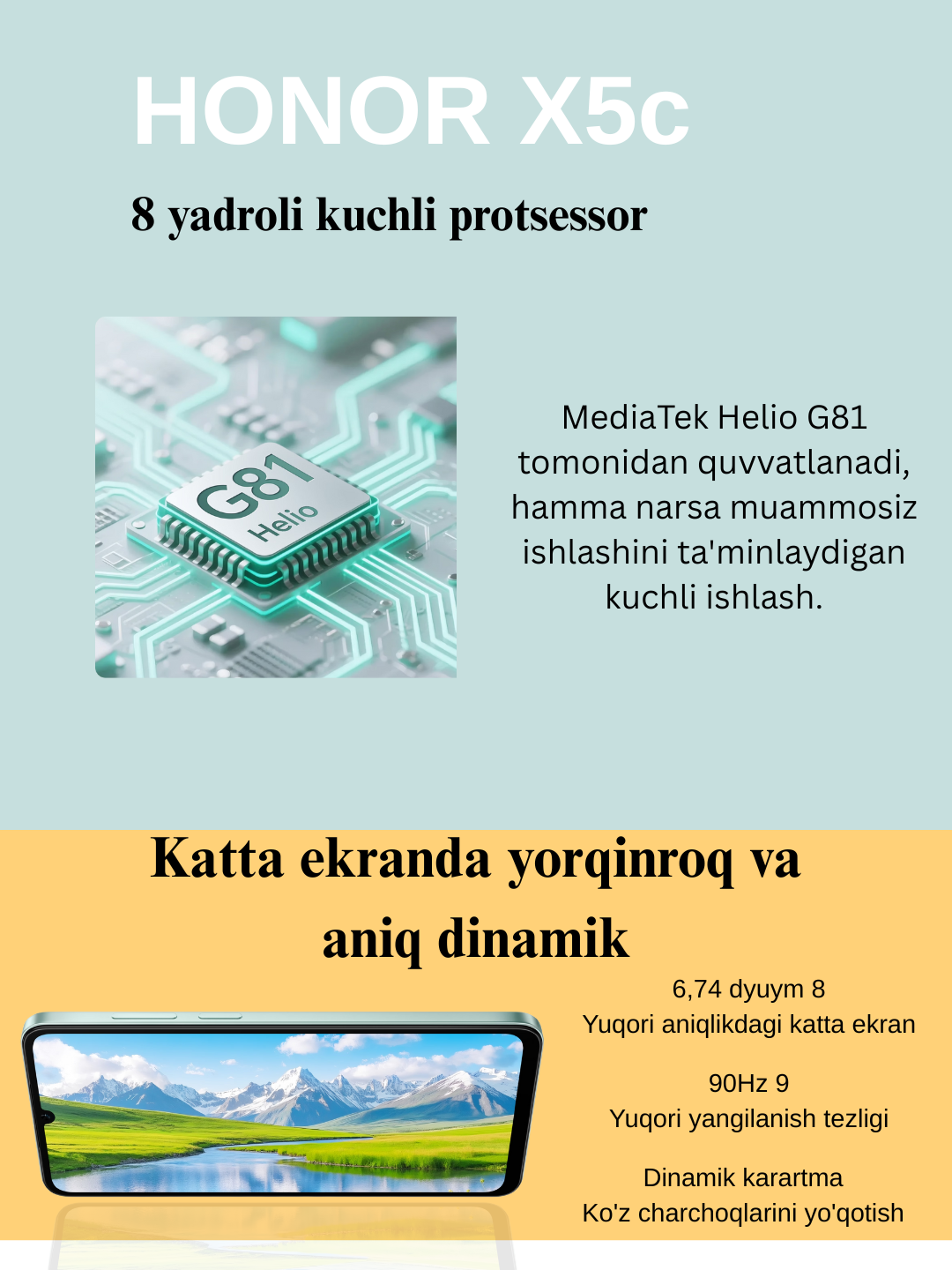 Смартфон Honor X5C Plus Global 4+(4)/128 ГБ, динамический дисплей, Magic Capsule, официальная гарантия, синий — фото 1