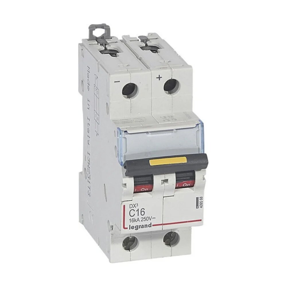 Legrand Автоматический выключатель DX? 10000 16 кА DC 250 В 2 защищенных полюса 16 А 2 модуля 409568