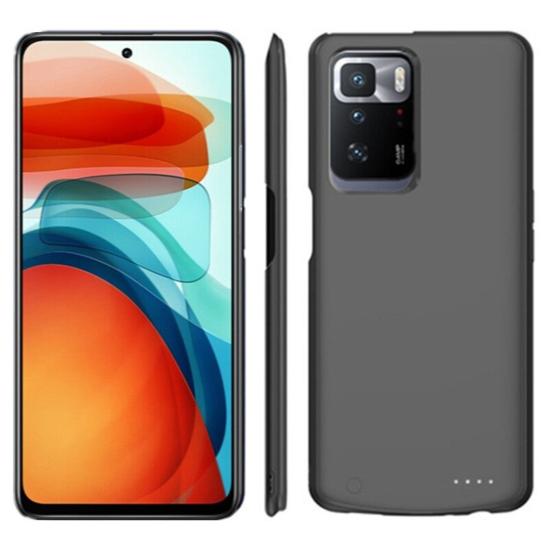 Чехол-бампер MyPads со встроенной усиленной мощной батарей-аккумулятором большой повышенной расширенной ёмкости 6800mAh для Xiaomi Redmi Note 10 Pr.