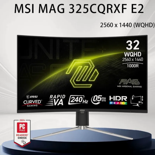 Изображение товара 31.5" Монитор игровой MSI MAG 325CQRXF E2, VA, 2560х1440, 2K, 240Hz, изогнутый, 0.5ms GTG, W-LED