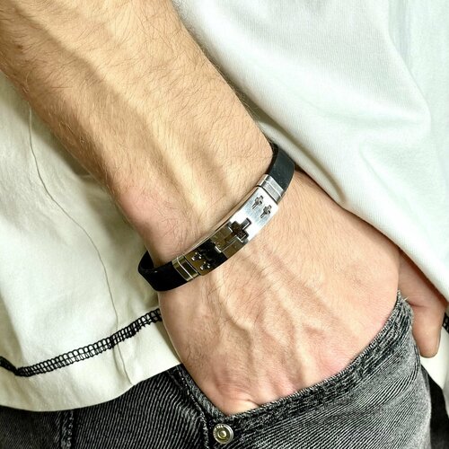 фото Браслет, металл, 1 шт., размер 20 см, черный нет бренда