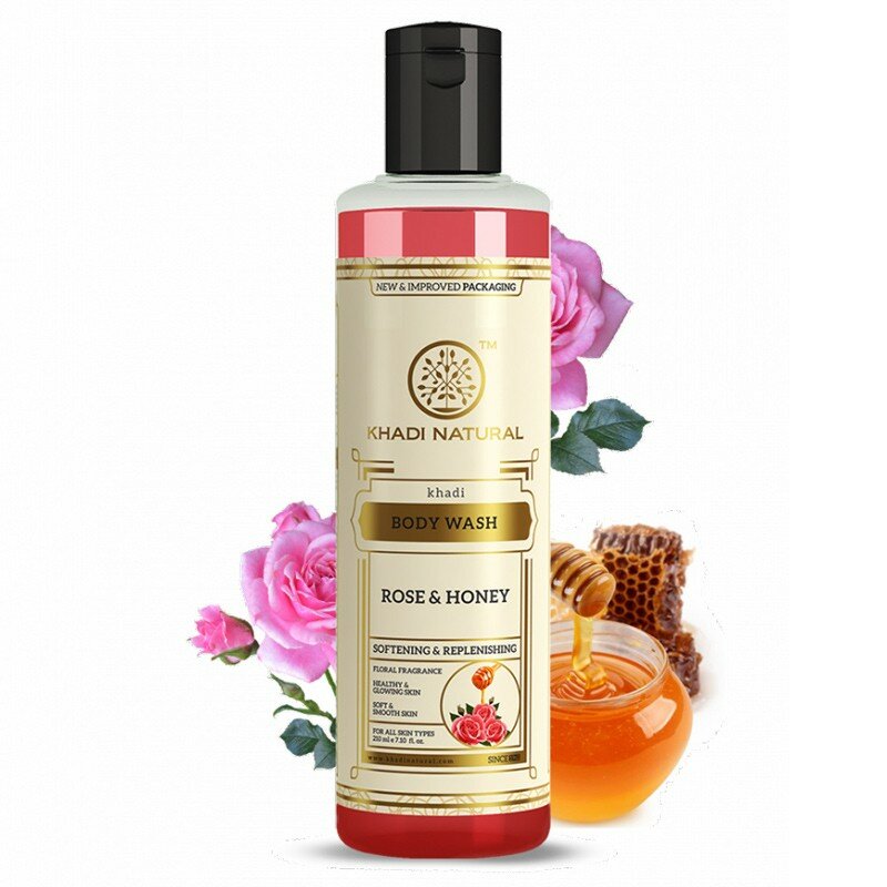 Гель для душа Роза и Мёд Кхади (Rose and Honey Khadi), 210 мл