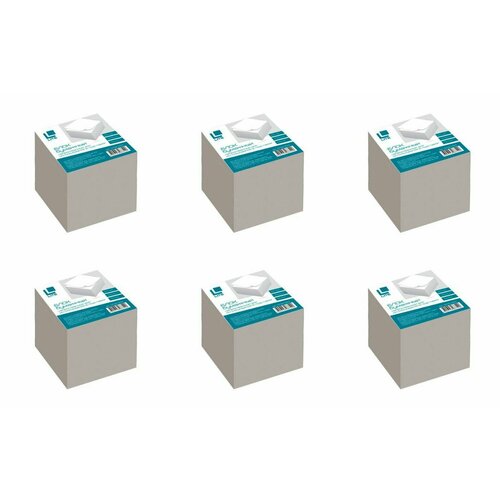 Lite Блок бумаги для записей Непроклеенный, Куб белый, 90х90х90 мм, 6 шт