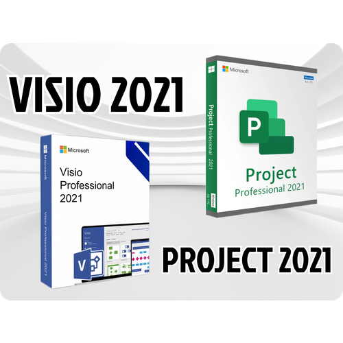 Комплект VISIO PRO 2021 и PROJECT PRO 2021 Microsoft (Лицензия, Русский язык, Официальный ключ)