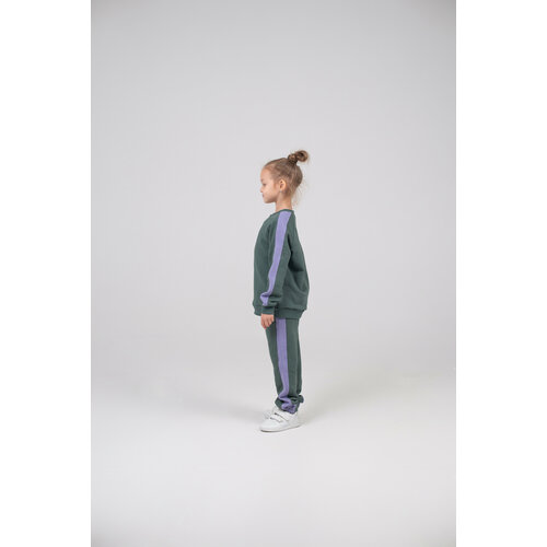 фото Комплект одежды любимыши, свитшот и брюки, спортивный стиль, размер 134-140, фиолетовый, зеленый