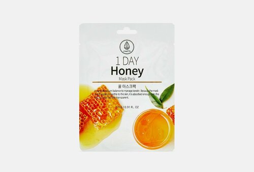 Тканевая маска для лица с мёдом 1 day honey mask pack