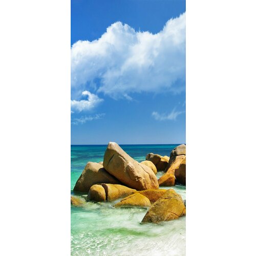 Самоклеящиеся фотообои Сейшелы пляж, размер: 90x200 см пазл пляж сейшелы 3000 деталей