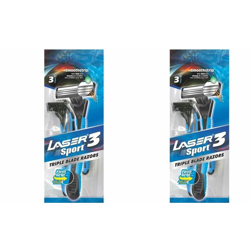Laser Разовые бритвы с тремя лезвиями,3 шт в упаковке,3 шт