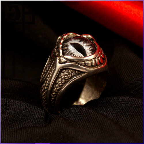 Печатка Joker-Studio кольцкрасныйглаздракона, стекло, размер 18, черный, золотой