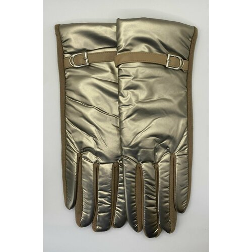 фото Перчатки , размер 7,5, золотой, бежевый nice fashion gloves