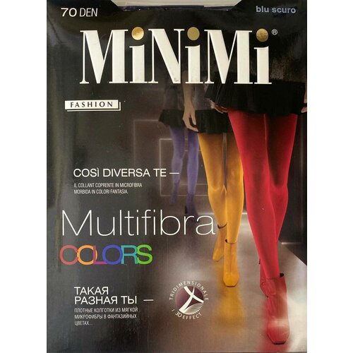 фото Колготки minimi multifibra colors, 70 den, с ластовицей, без шортиков, размер 2, синий